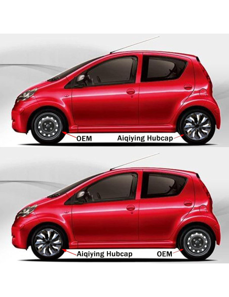 Tapa de Rueda Universal Aiqiying 15" ABS Negro - Juego de 4