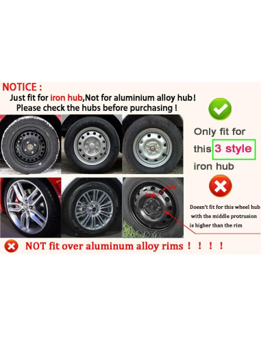 Tapa de Rueda Universal Aiqiying 15" ABS Negro - Juego de 4