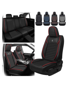 Funda de Asiento Toyota Yaris 2007-2024 Cuero Nappa Negro/Rojo