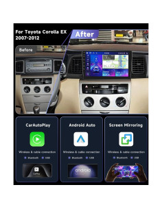 Estéreo de Coche Podofo para Toyota Corolla 2005-2012 9" 2