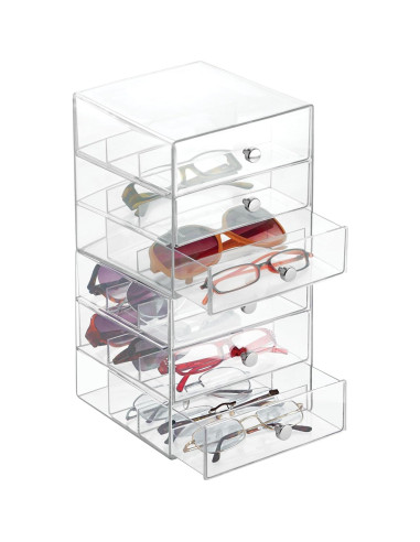 Organizador de Tocador iDesign 3 Cajones Plástico Transparente 17.78x16.51x16.51 cm