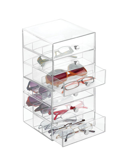 Organizador de Tocador iDesign 3 Cajones Plástico Transparente 17.78x16.51x16.51 cm