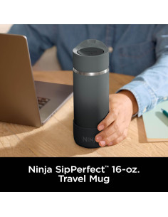 Taza de Viaje Ninja Sorbo Perfecto 16oz Acero Inoxidable Negro 2