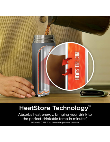 Taza de Viaje Ninja Sorbo Perfecto 16oz Acero Inoxidable Negro