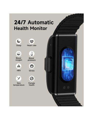 Rastreador de Salud AKUMAKA, Monitor de Sueño y Frecuencia Cardíaca