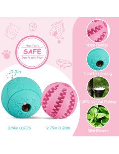 Juguetes de Rompecabezas para Perros HIPPIH 2 Piezas - Rosa y Verde 2