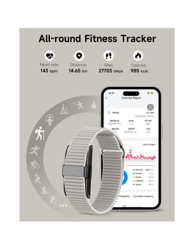 Rastreador de Salud AKUMAKA, Monitor de Sueño y Frecuencia Cardíaca