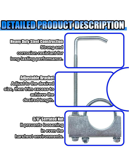 Abrazadera de Escape BDZMC con Soporte Universal 25.1 cm