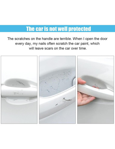 8 Protectores de Manija de Puerta Auto GLSOWEE Fibra Carbono