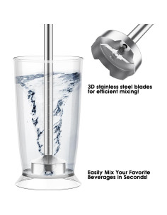 Batidora de Inmersión Blackcow 800W 12 Velocidades Acero Inoxidable 2