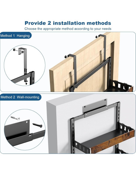 Organizador de despensa sobre puerta Bukfen, 6 niveles ajustables