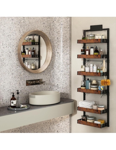 Organizador de despensa sobre puerta Bukfen, 6 niveles ajustables