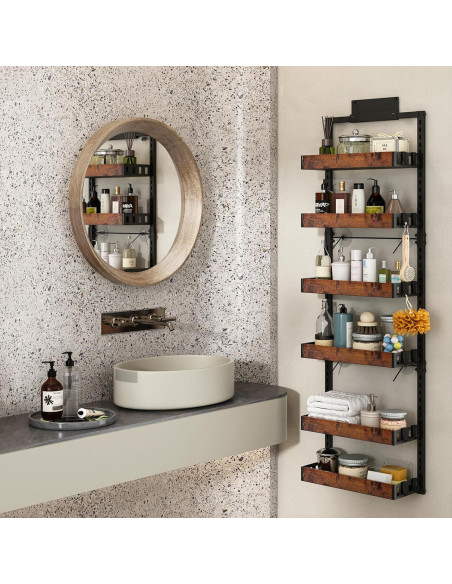 Organizador de despensa sobre puerta Bukfen, 6 niveles ajustables