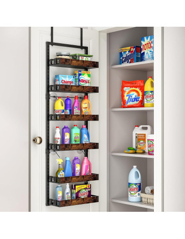 Organizador de despensa sobre puerta Bukfen, 6 niveles ajustables
