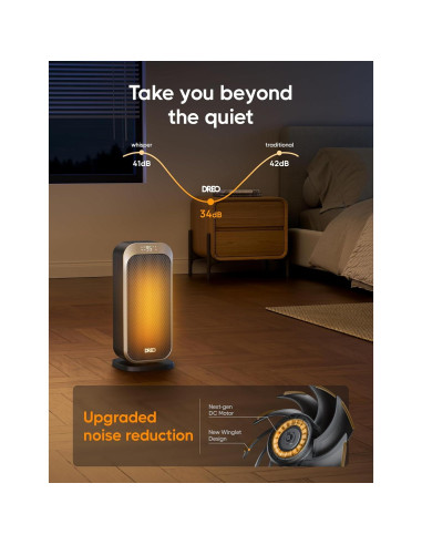 Calentador Eléctrico Dreo DR-HSH007 Oro 1500W con Control Remoto