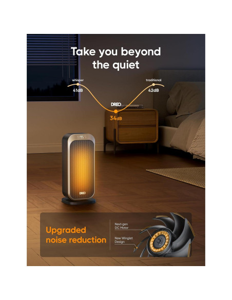 Calentador Eléctrico Dreo DR-HSH007 Oro 1500W con Control Remoto