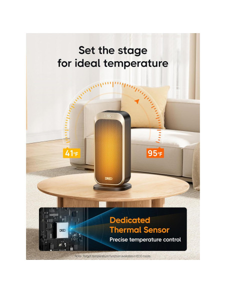 Calentador Eléctrico Dreo DR-HSH007 Oro 1500W con Control Remoto