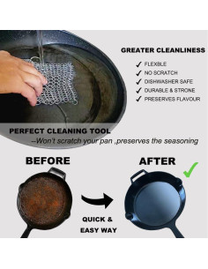 Limpiador de Sartén de Hierro Fundido Lucky Success 15.24 cm 2