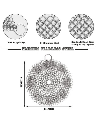Limpiador de Sartén de Hierro Fundido Lucky Success 15.24 cm