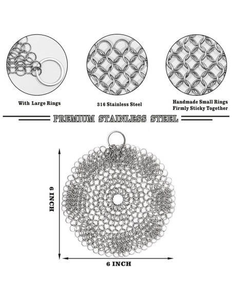 Limpiador de Sartén de Hierro Fundido Lucky Success 15.24 cm