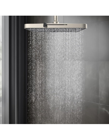 Cabezal de Ducha Hibbent 5 Modos Alta Presión 33 cm Níquel