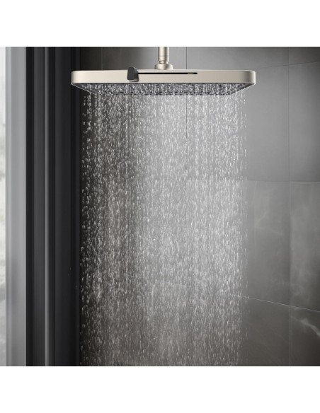 Cabezal de Ducha Hibbent 5 Modos Alta Presión 33 cm Níquel