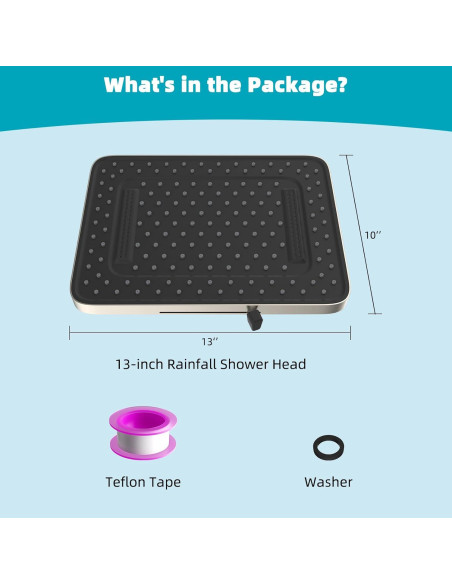 Cabezal de Ducha Hibbent 5 Modos Alta Presión 33 cm Níquel