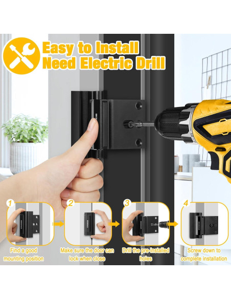 Cerradura de Seguridad Crosize para Puerta Interior Negra Cerradura de Seguridad Crosize para Puerta Interior Negra