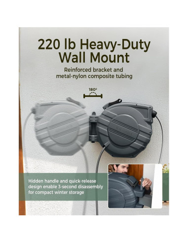 Carrete de Manguera de Jardín GLAHODEN 1/2" 19.81 m Automático