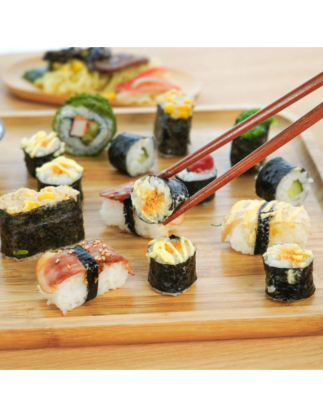 Juego de 2 pares de palillos de madera reutilizables - Dragón y Fénix