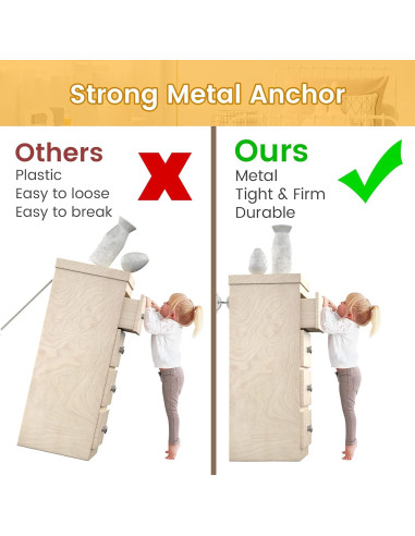 Anclajes de Muebles Booda Brand - Paquete de 10 - Seguridad Infantil