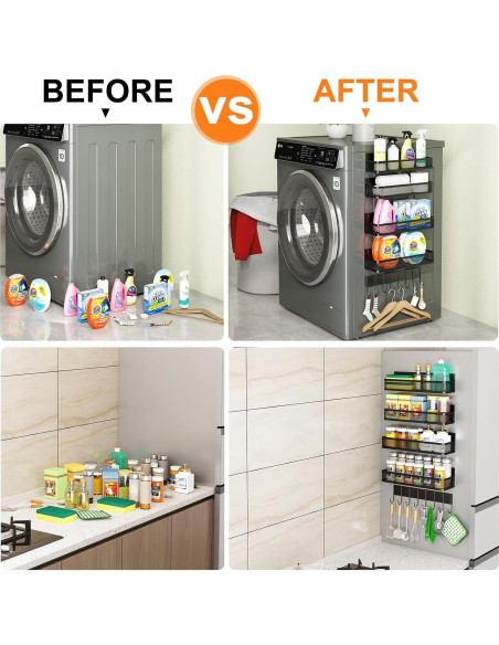 Estante Magnético Aufworld para Especias y Utensilios - 5 Piezas