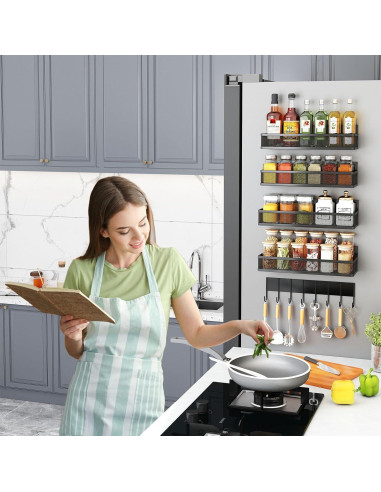Estante Magnético Aufworld para Especias y Utensilios - 5 Piezas