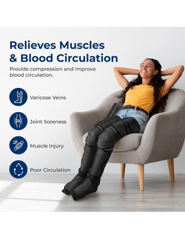 Masajeador de Piernas SereneLife Completo con Calor y Compresión