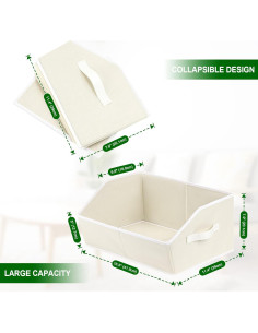 Organizador de Estante Trapezoidal Homsorout 42x28x20 cm Beige - Paquete de 3 2