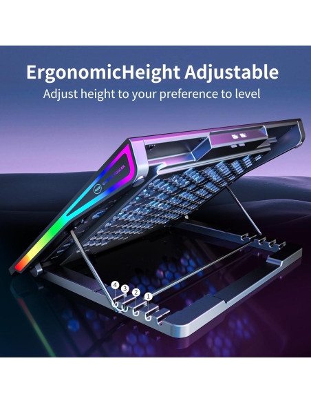 Base de Enfriamiento para Laptop KeiBn AA2-15 RGB 10-17.3"