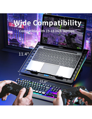 Base de Enfriamiento para Laptop KeiBn AA2-15 RGB 10-17.3"
