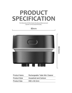Aspiradora de escritorio ODISTAR inalámbrica 1000W negra 2