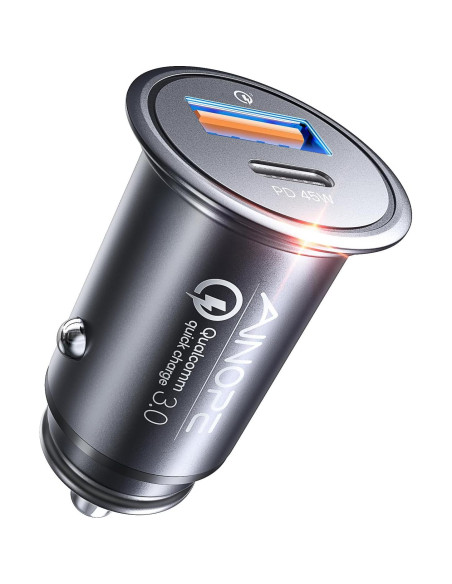 Cargador de Coche USB C AINOPE 67.5W Carga Rápida Metal Cargador de Coche USB C AINOPE 67.5W Carga Rápida Metal