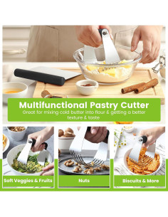 Mezclador de Masa y Raspador de Banco Spring Chef - Acero Inoxidable 2