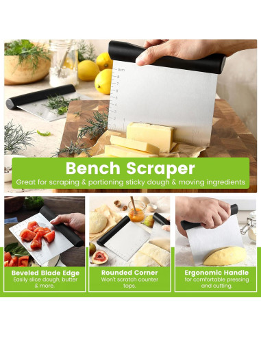 Mezclador de Masa y Raspador de Banco Spring Chef - Acero Inoxidable