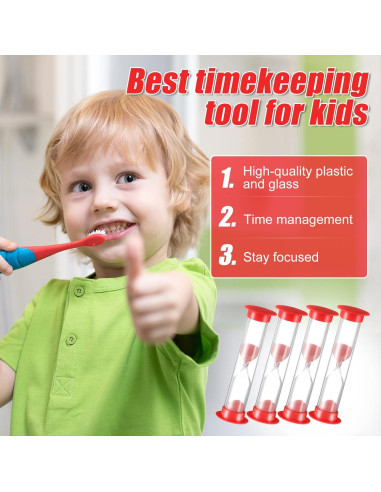 200 Temporizadores de Arena 1 Minuto Queekay Rojo Acrílico