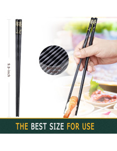 Palillos de Fibra de Vidrio HuaLan - Set de 5 Pares 25 cm Negro 2