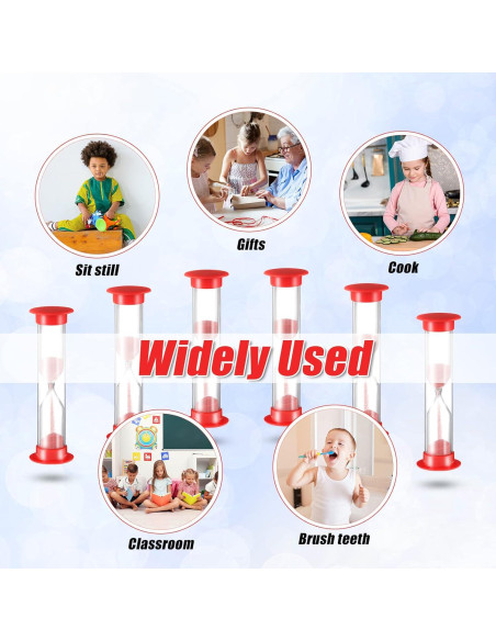 200 Temporizadores de Arena 1 Minuto Queekay Rojo Acrílico