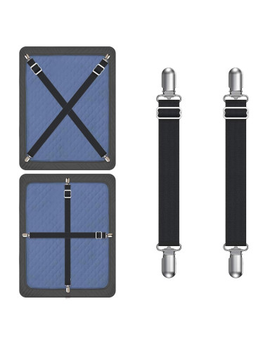 Soportes de Funda de Sofá Ajustables Yoovat 2 Pcs Negro