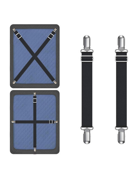 Soportes de Funda de Sofá Ajustables Yoovat 2 Pcs Negro