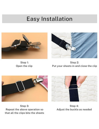 Soportes de Funda de Sofá Ajustables Yoovat 2 Pcs Negro