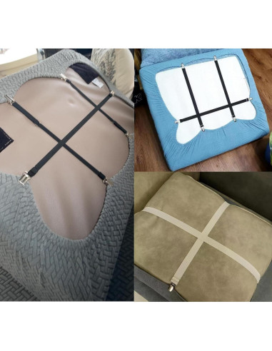 Soportes de Funda de Sofá Ajustables Yoovat 2 Pcs Negro