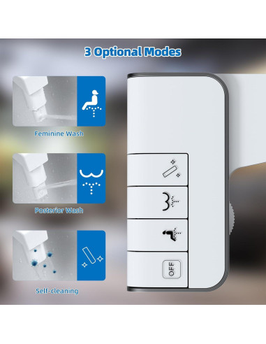 Bidet Mecánico Hibbent Doble Boquilla Ajustable Negro