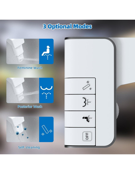 Bidet Mecánico Hibbent Doble Boquilla Ajustable Negro